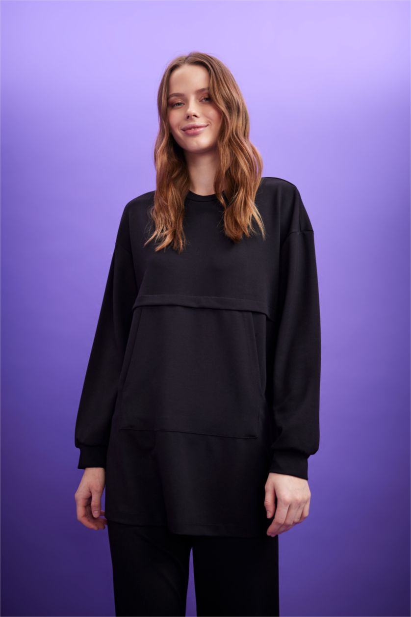 WOMAN Black Relax Fit Sweat Tunic