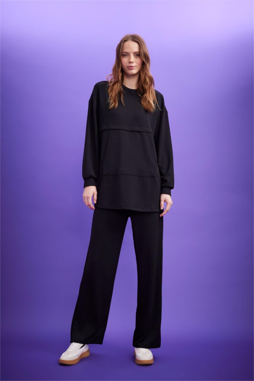 WOMAN Black Relax Fit Sweat Tunic