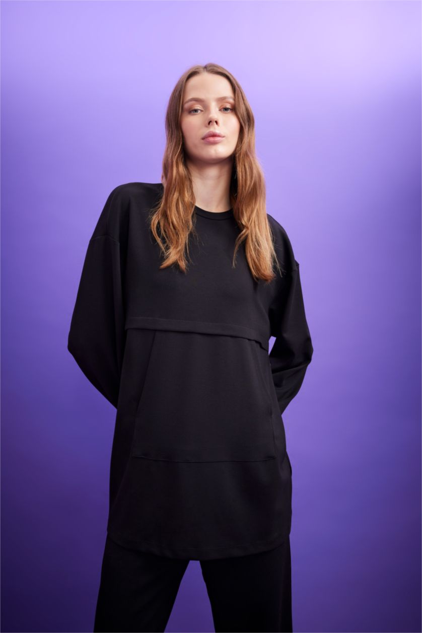 WOMAN Black Relax Fit Sweat Tunic