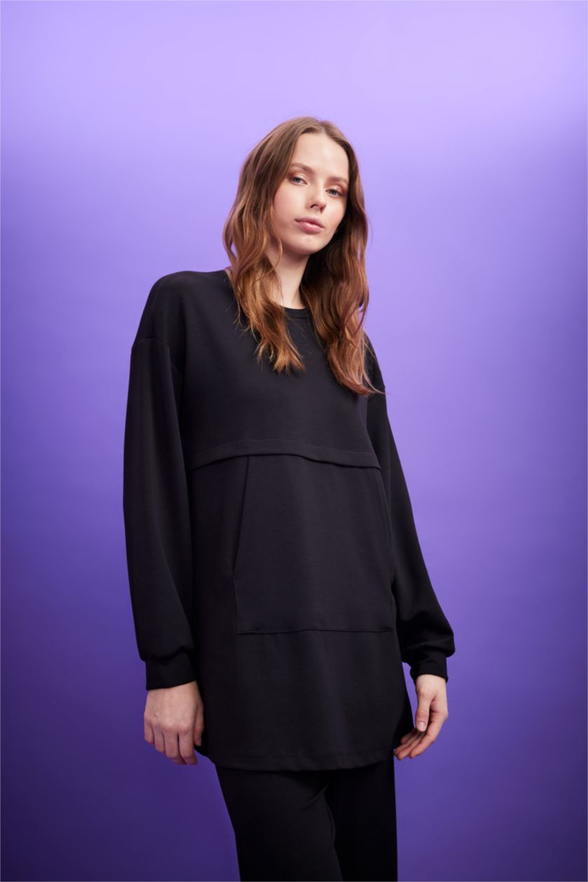 WOMAN Black Relax Fit Sweat Tunic