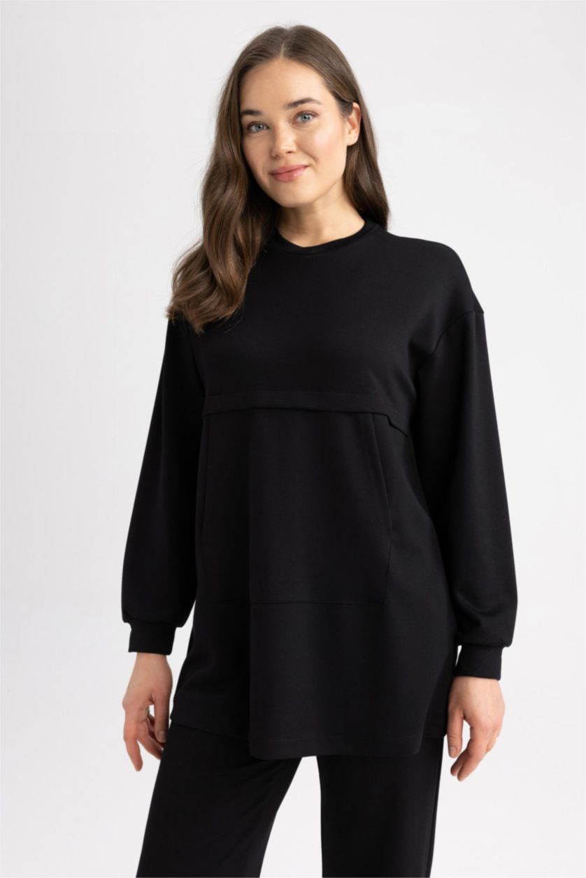 WOMAN Black Relax Fit Sweat Tunic