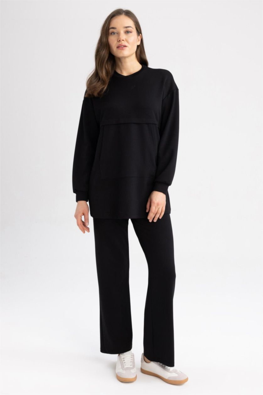 WOMAN Black Relax Fit Sweat Tunic