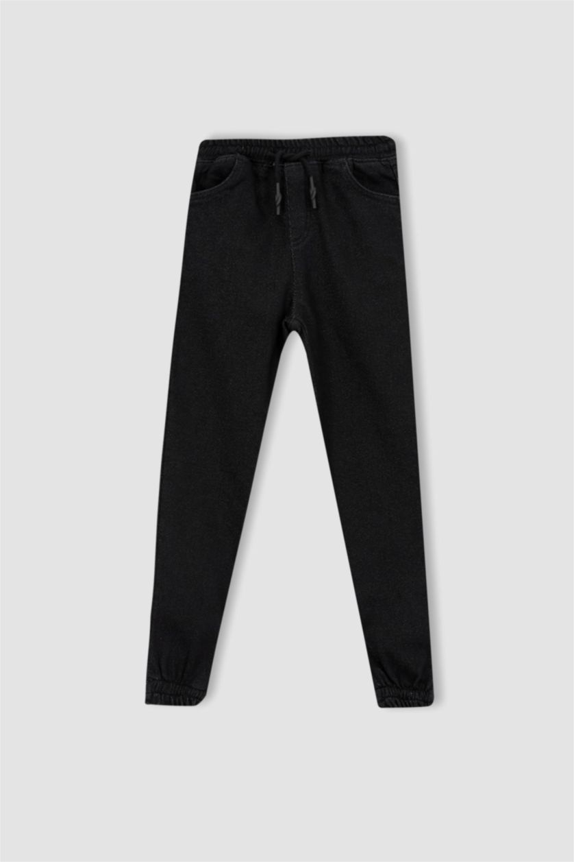 أولاد أسود بنطلون جينز ولادي جوجر بحافة مطاطية