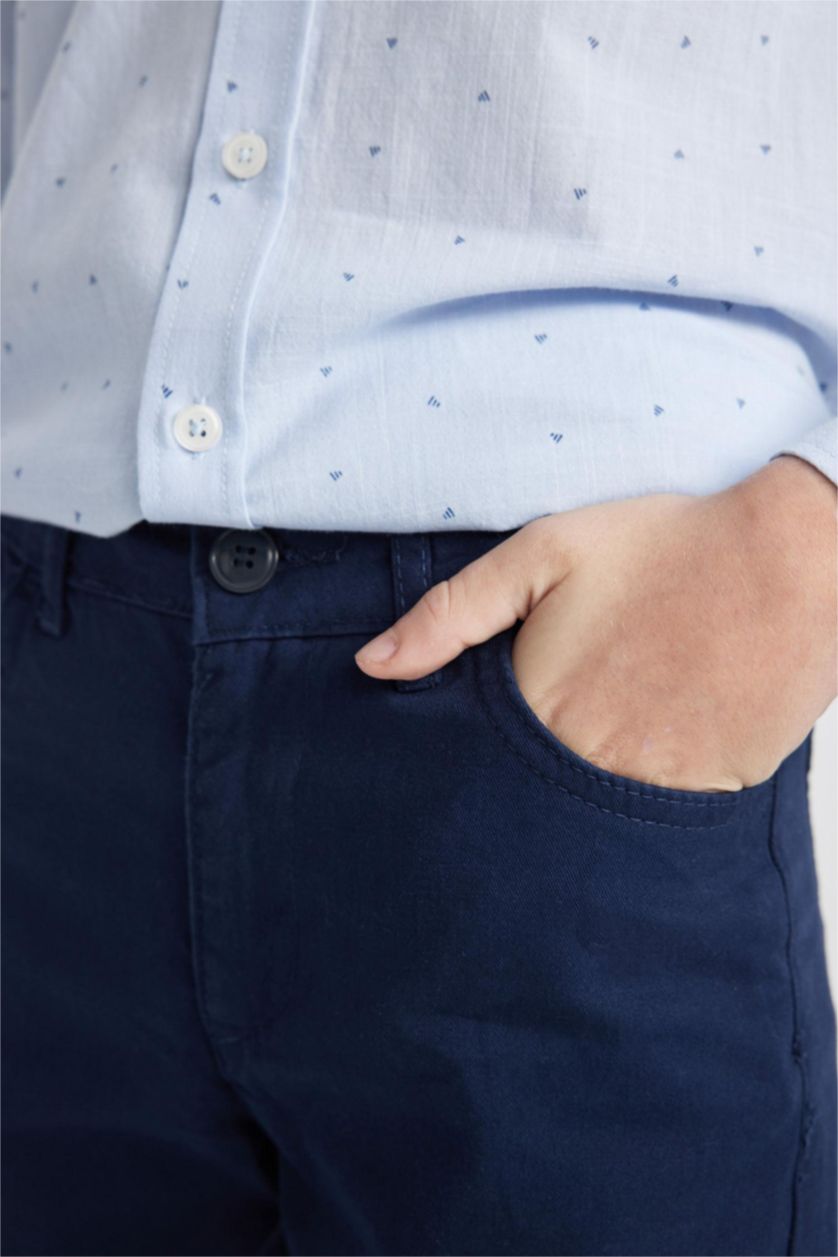 BOYS & TEENS NAVY بنطلون جبردين قصة عادية