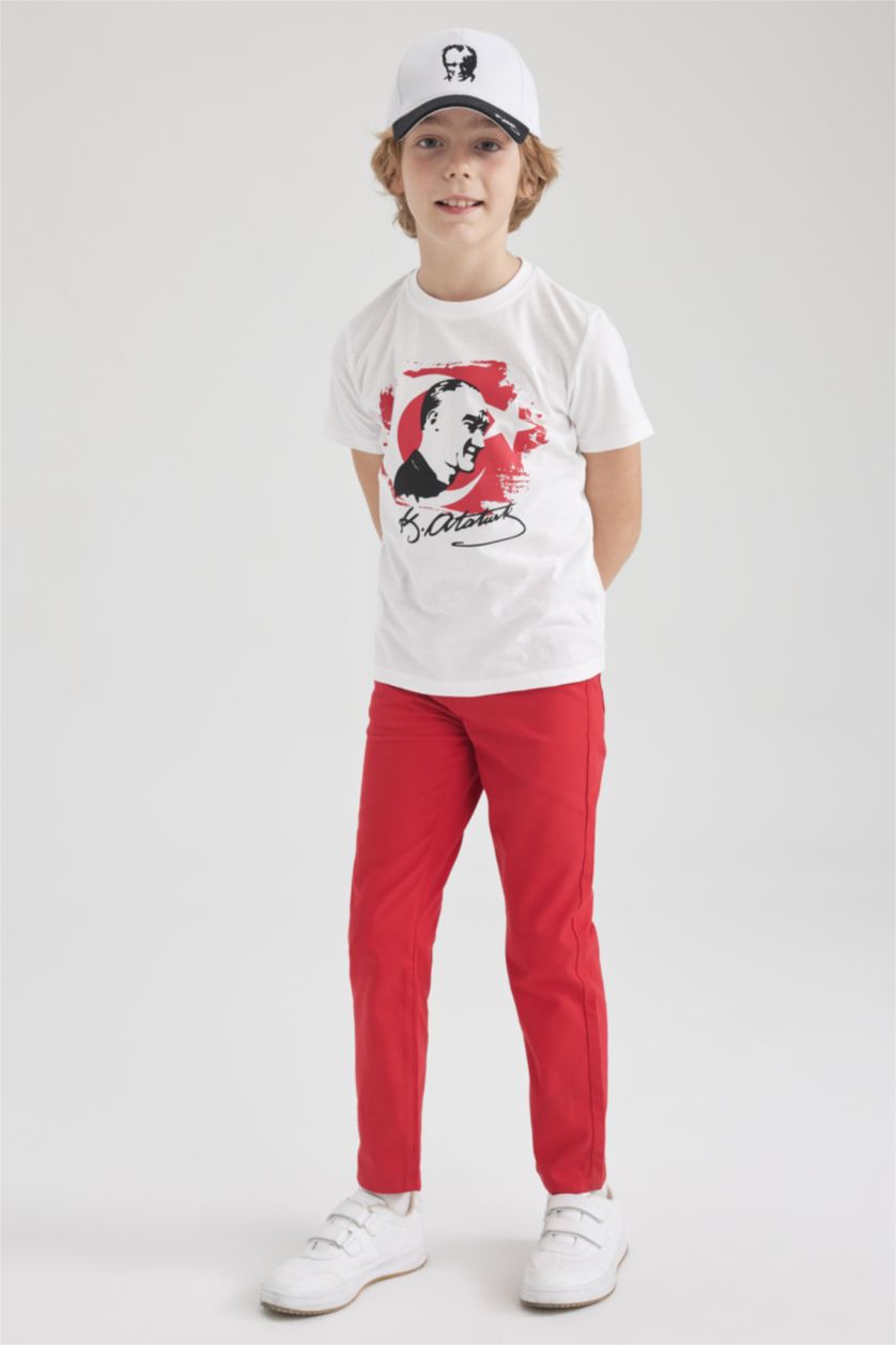 Boys & Teens Red Boy Gabardine Trousers