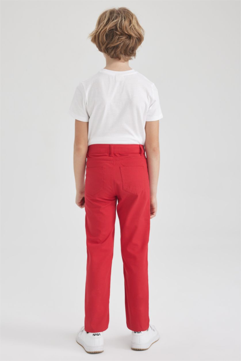 Boys & Teens Red Boy Gabardine Trousers