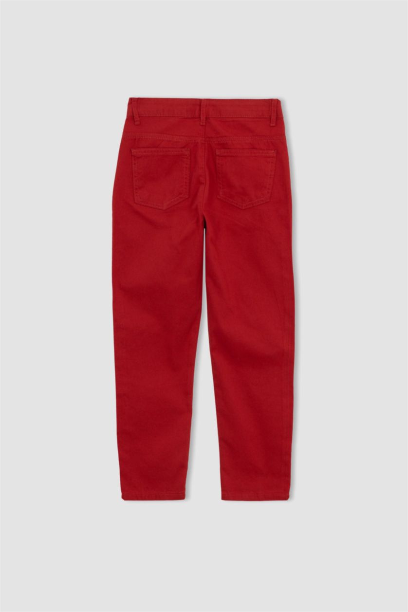 Boys & Teens Red Boy Gabardine Trousers