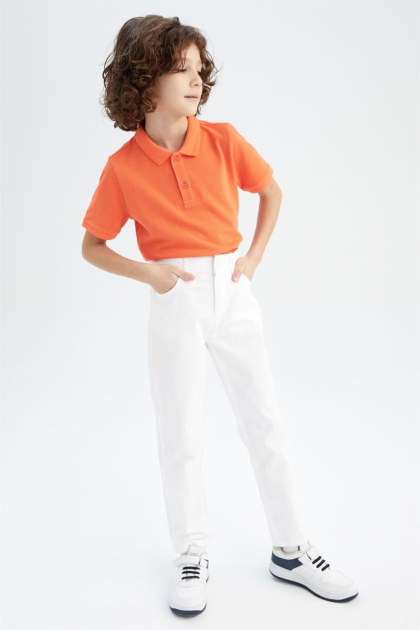 Boys & Teens White Boy Gabardine Trousers