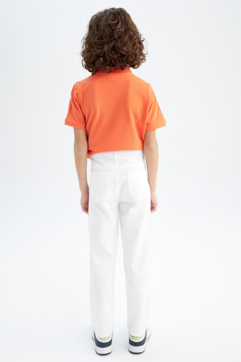 Boys & Teens White Boy Gabardine Trousers
