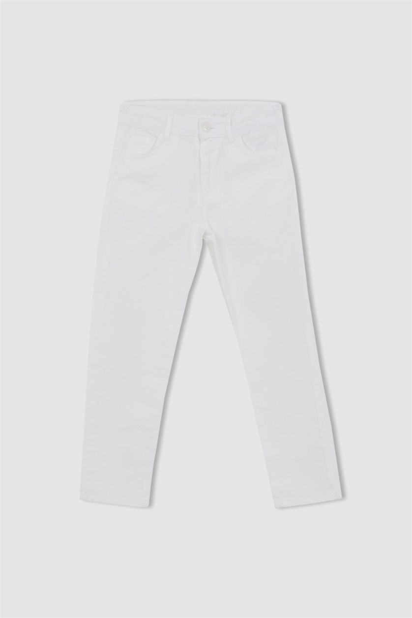 Boys & Teens White Boy Gabardine Trousers