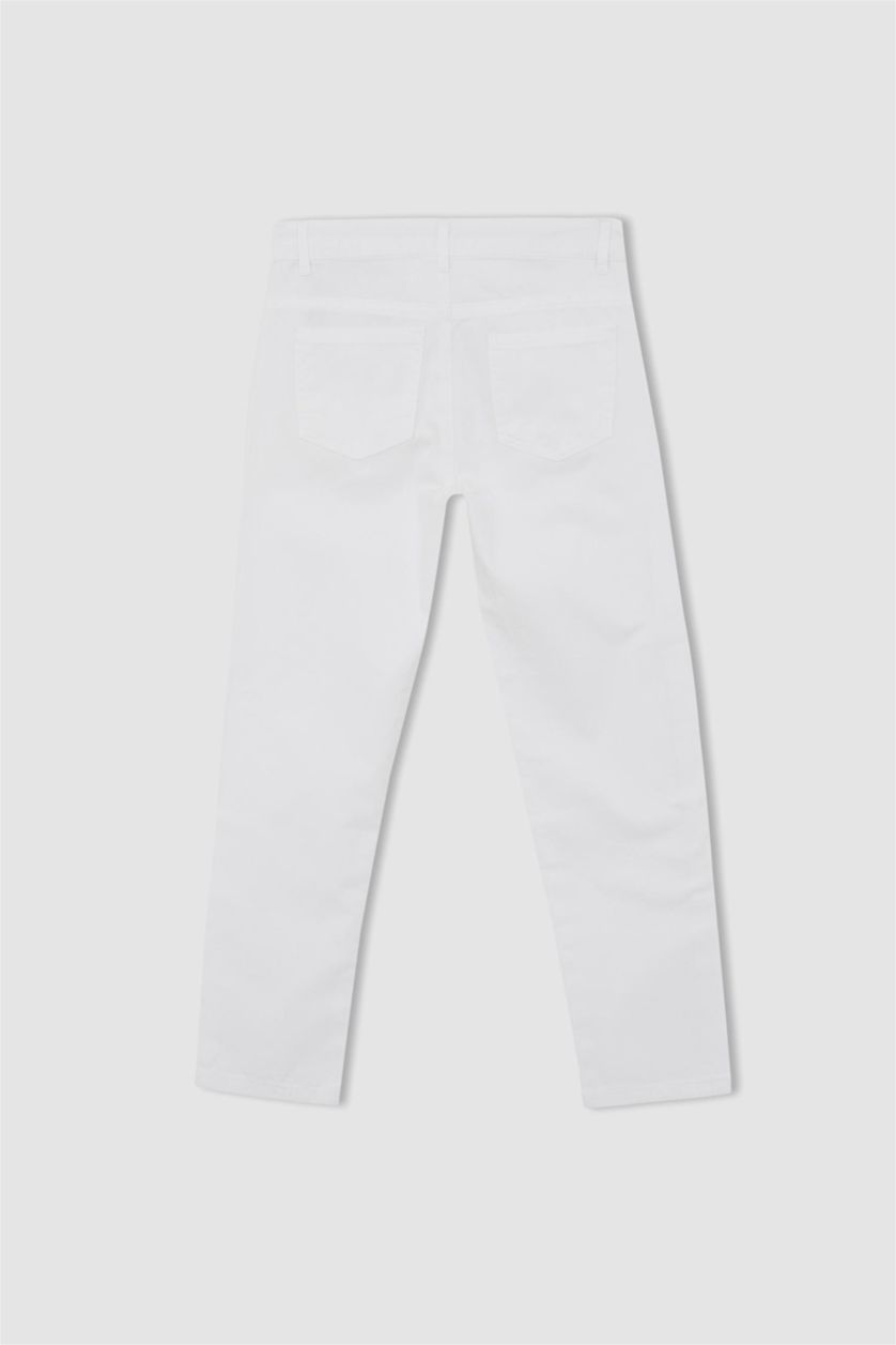 Boys & Teens White Boy Gabardine Trousers