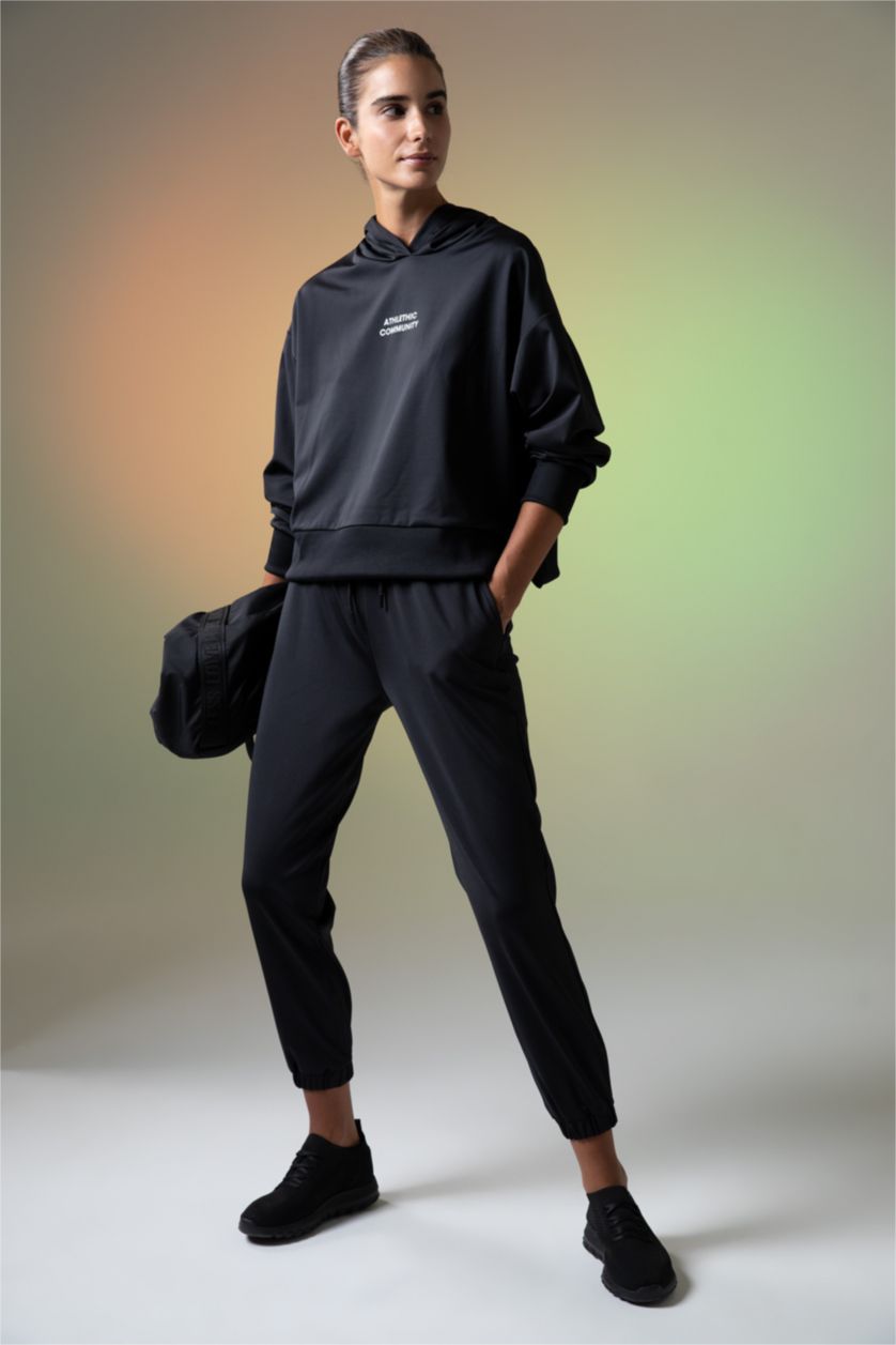 نساء أسود Scuba Fabric Sweatshirt