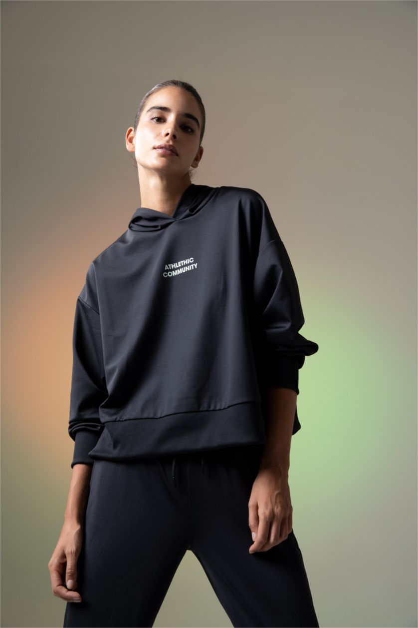 نساء أسود Scuba Fabric Sweatshirt