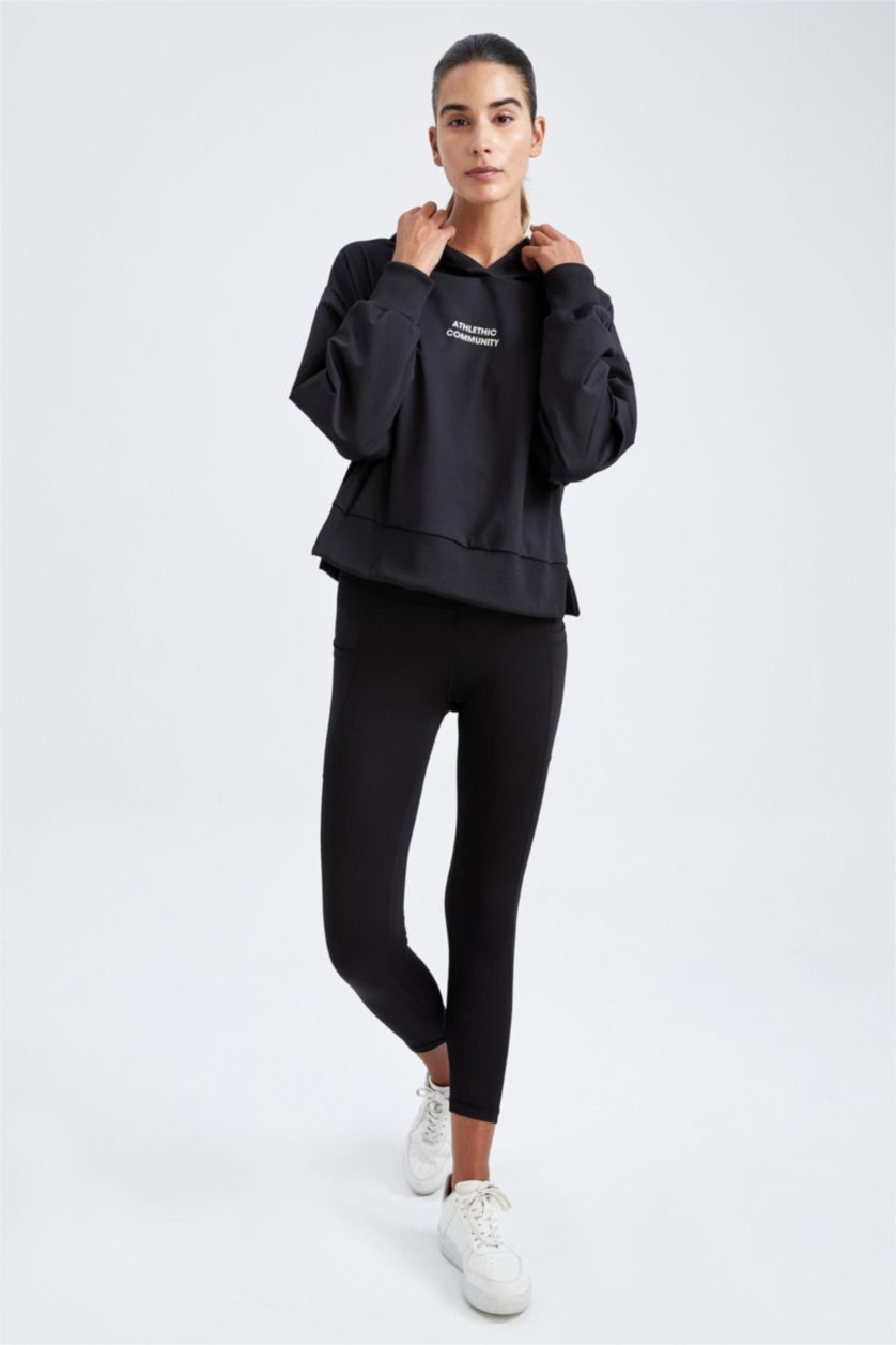 نساء أسود Scuba Fabric Sweatshirt