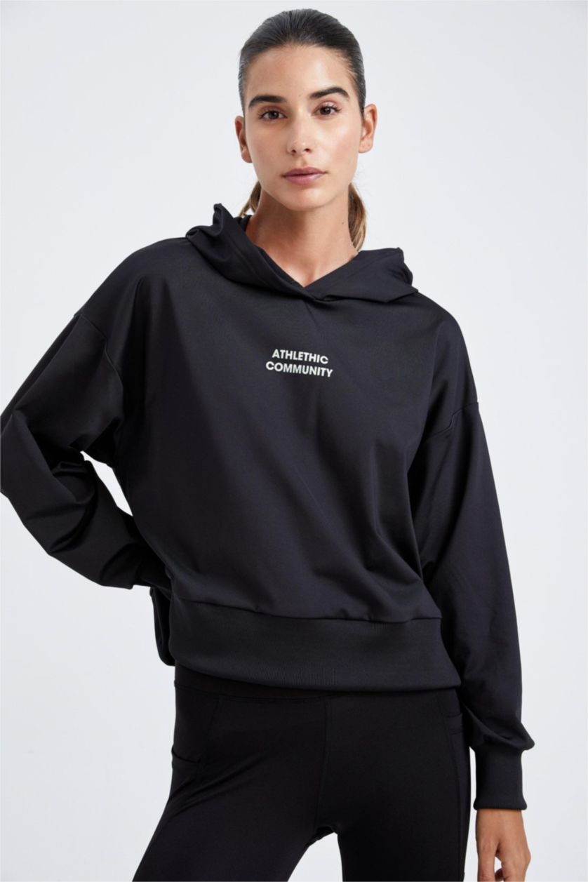 نساء أسود Scuba Fabric Sweatshirt