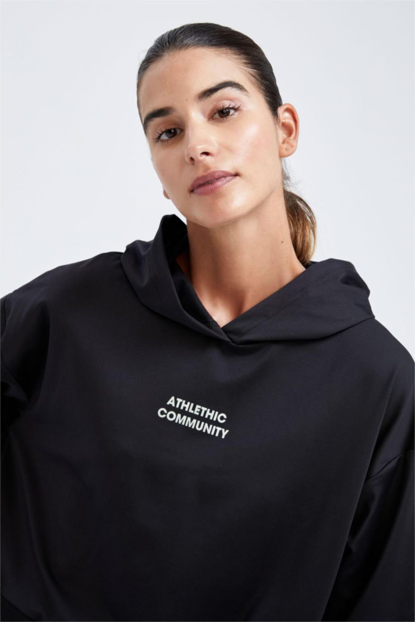 نساء أسود Scuba Fabric Sweatshirt
