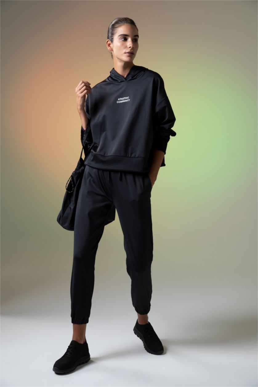 Kadın Siyah Standart Fıt Pantolon