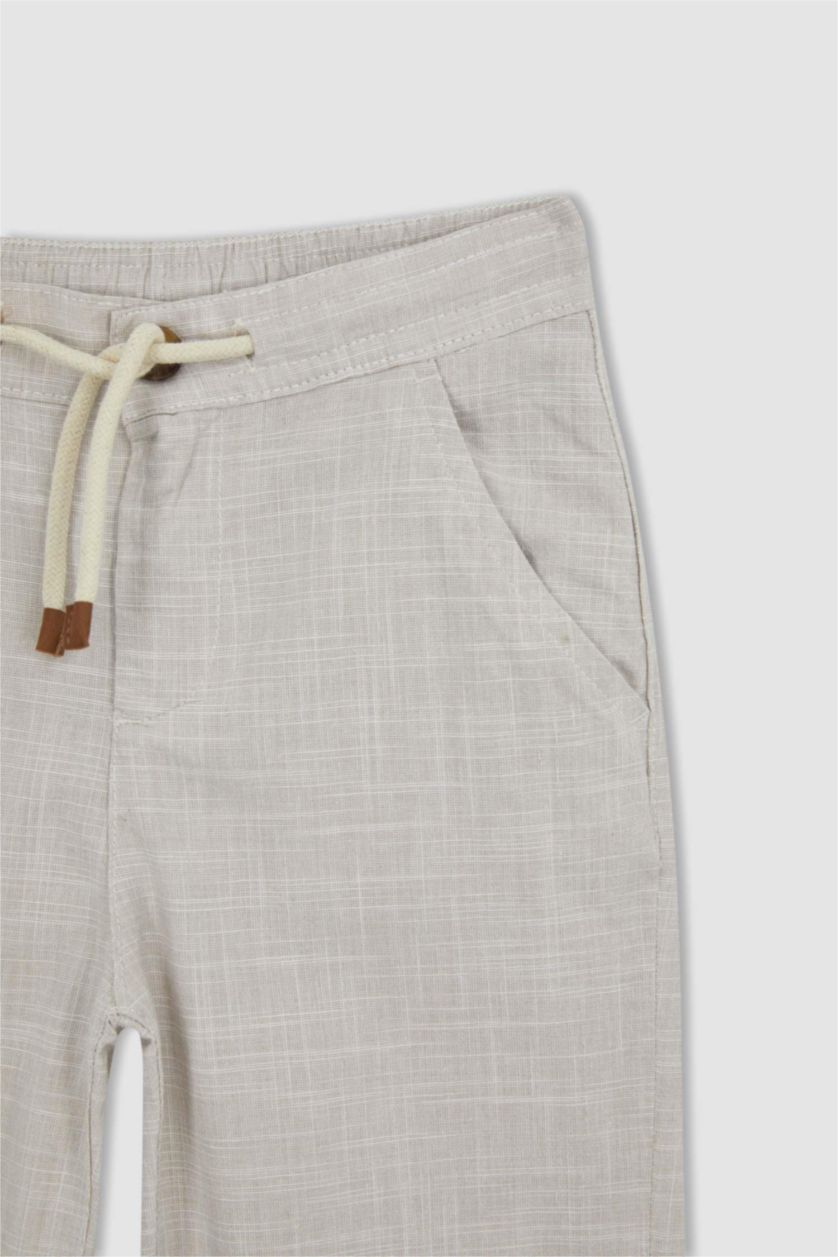 Boys & Teens Beige Boy Regular Fit Linen Look Trousers