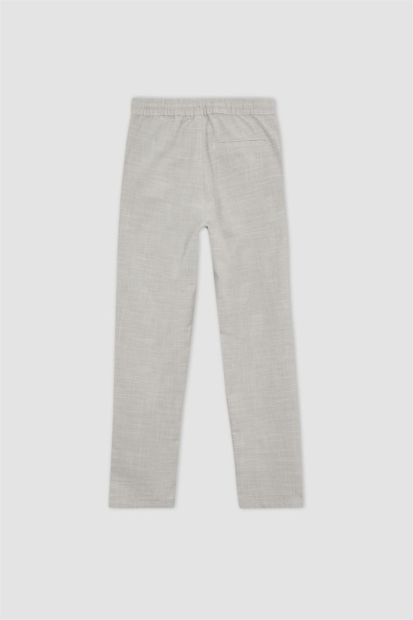 Boys & Teens Beige Boy Regular Fit Linen Look Trousers