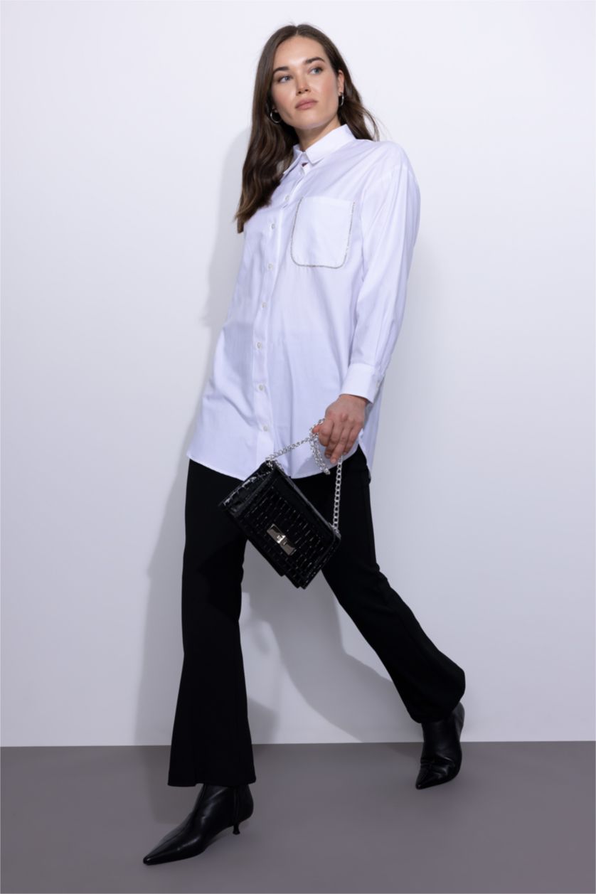 حريمي أسود بنطلون شارلستون كريب