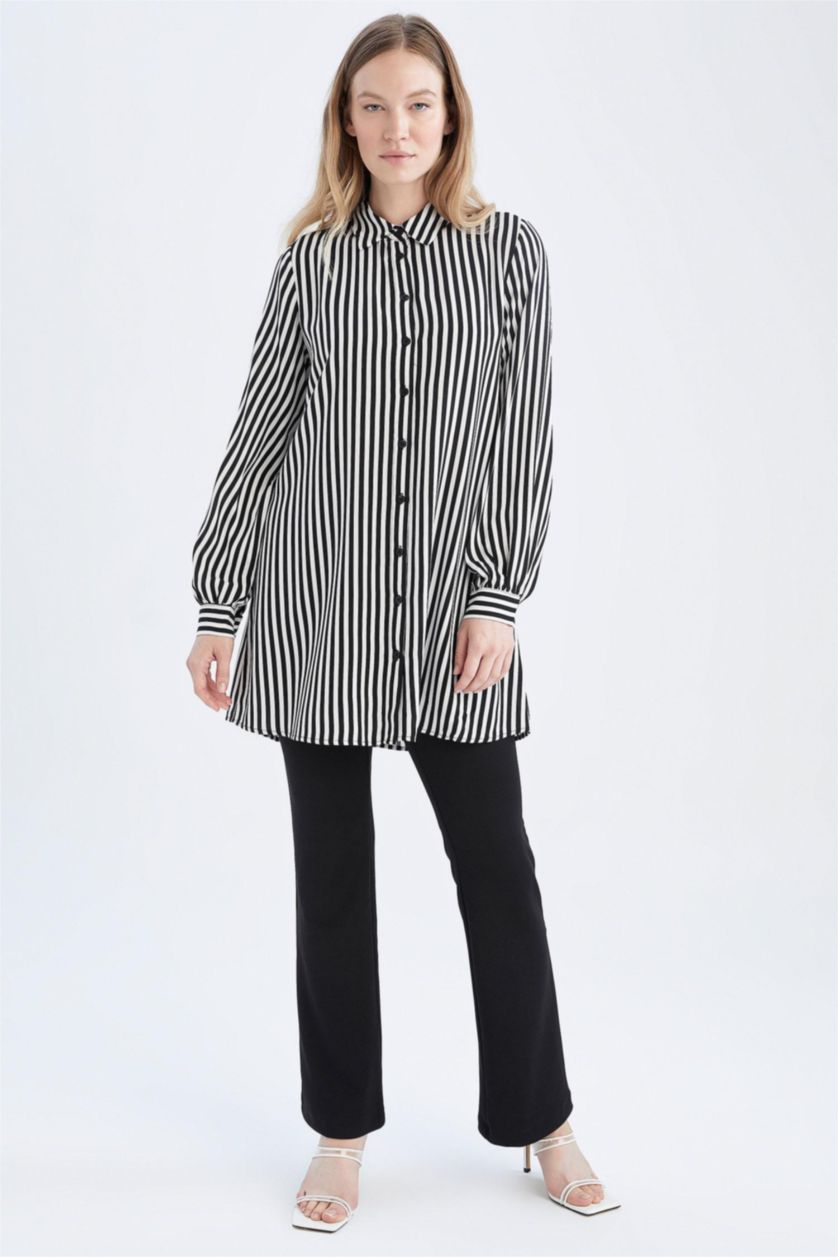 حريمي أسود بنطلون شارلستون كريب