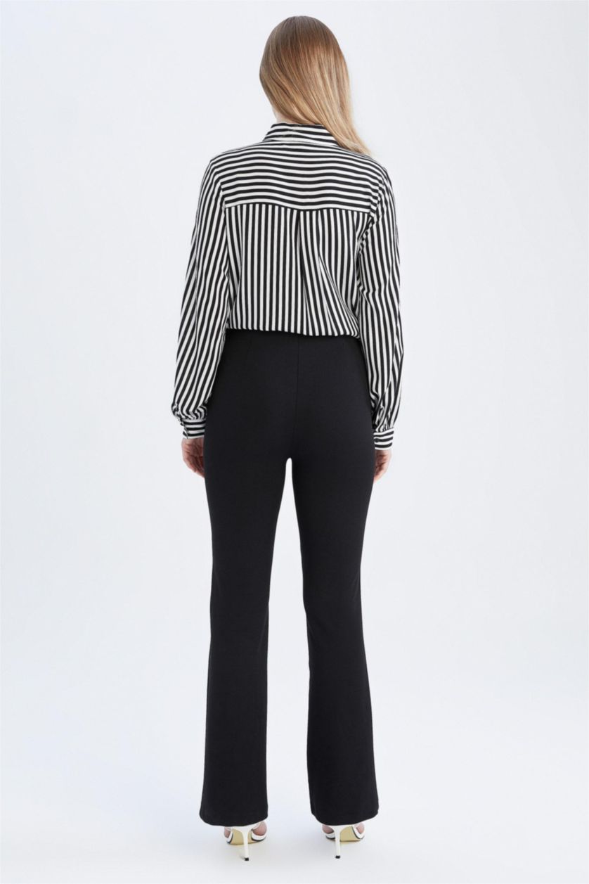 حريمي أسود بنطلون شارلستون كريب