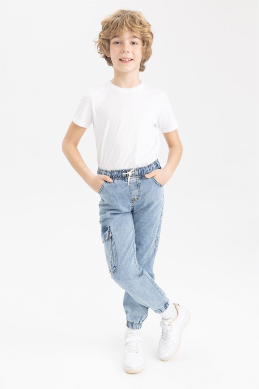 Мальчики и подростки Светло-синий Джинсы карго для мальчиков