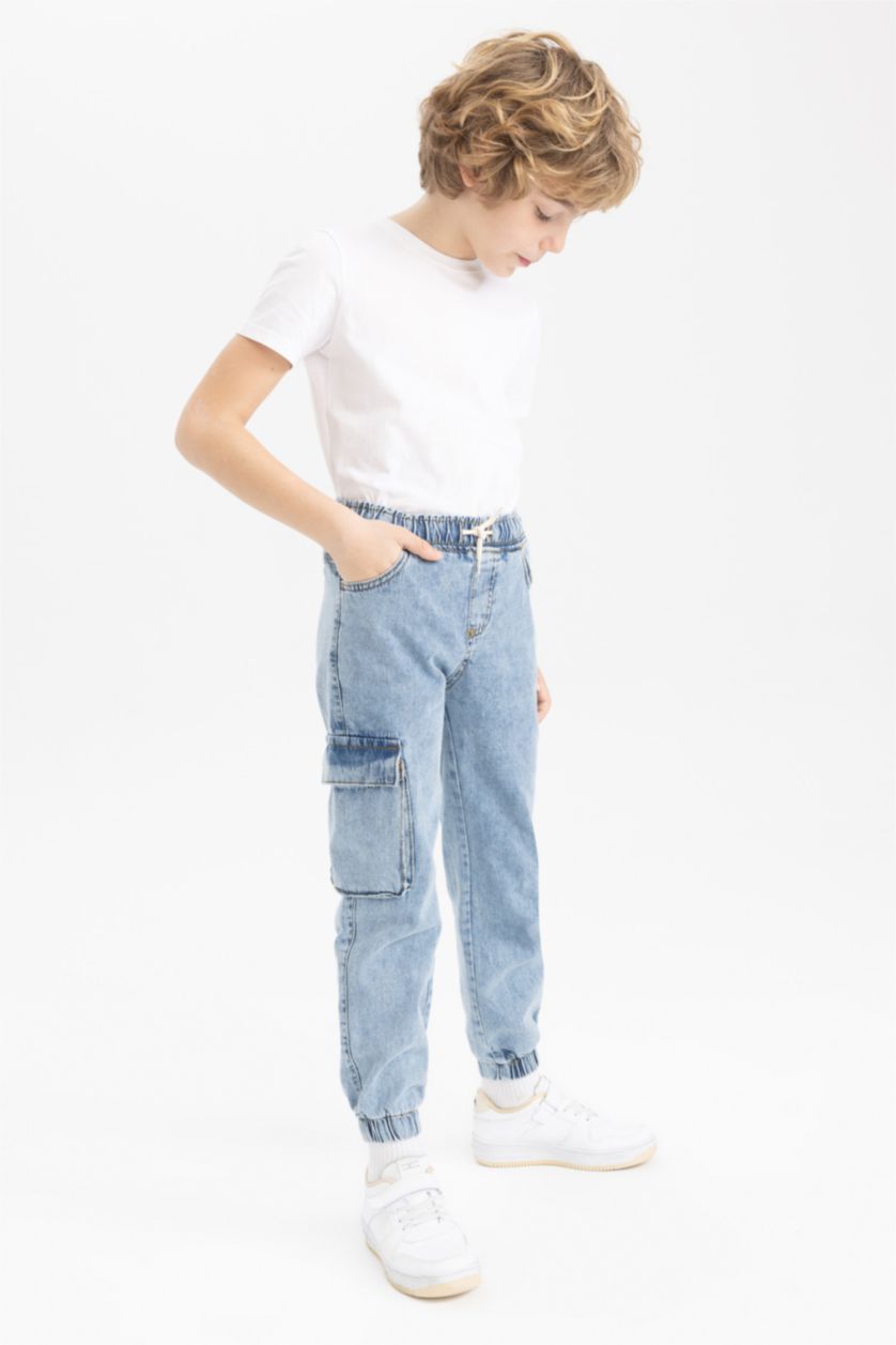 Мальчики и подростки Светло-синий Джинсы карго для мальчиков