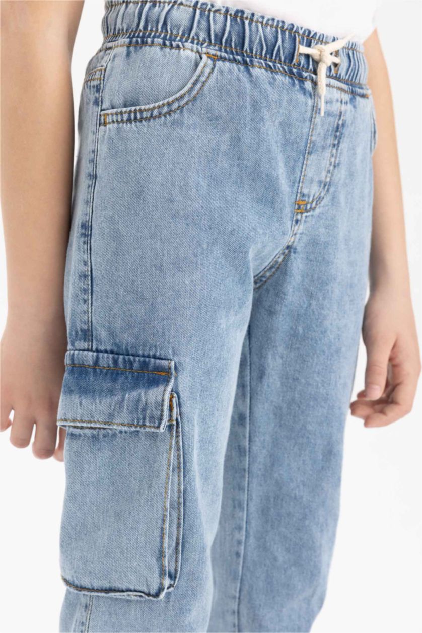 Мальчики и подростки Светло-синий Джинсы карго для мальчиков