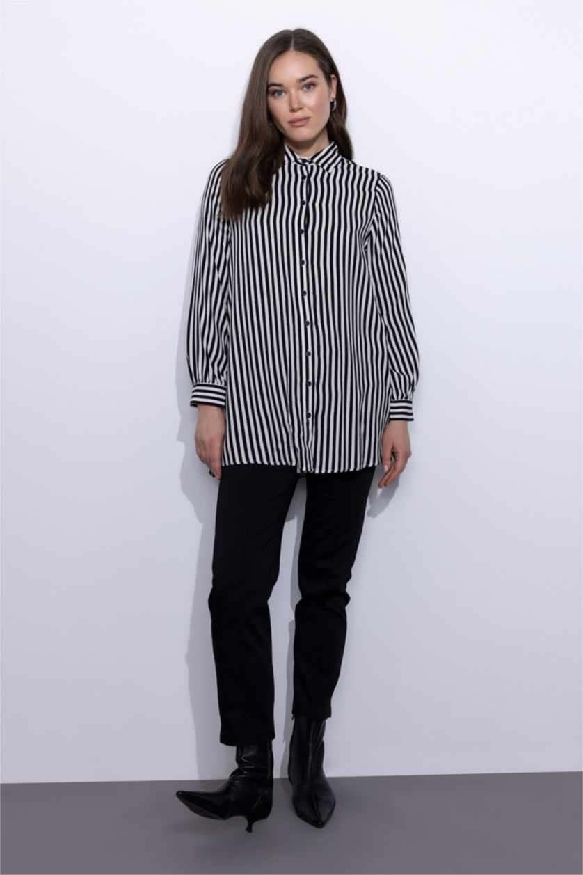 WOMAN Black Slim Fit Ribbed Trousers