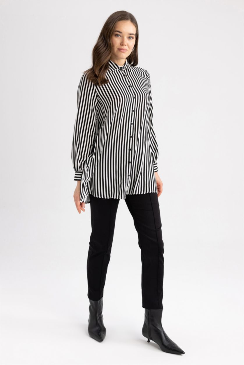 WOMAN Black Slim Fit Ribbed Trousers