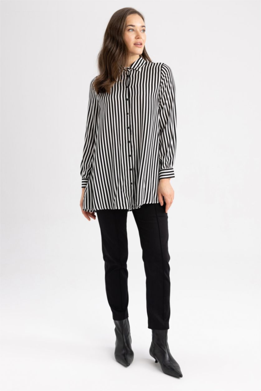 WOMAN Black Slim Fit Ribbed Trousers