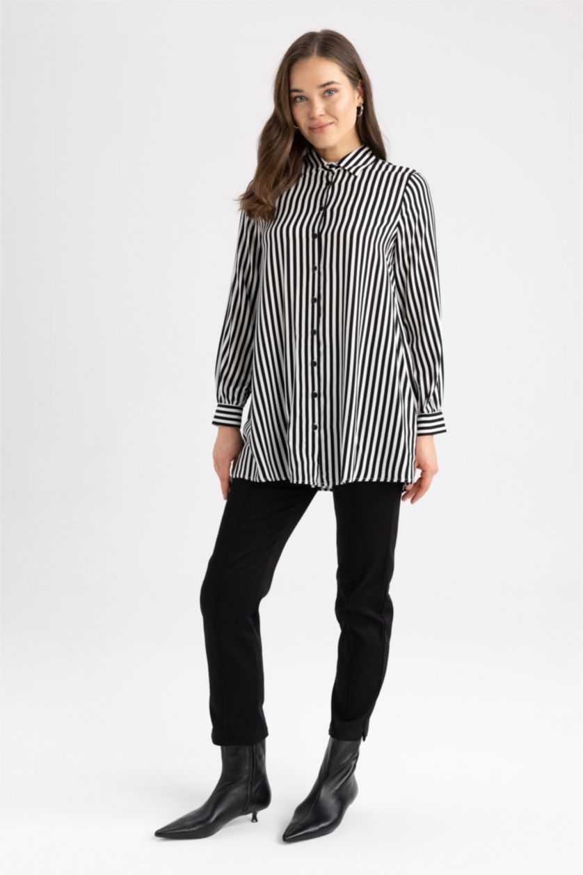 WOMAN Black Slim Fit Ribbed Trousers