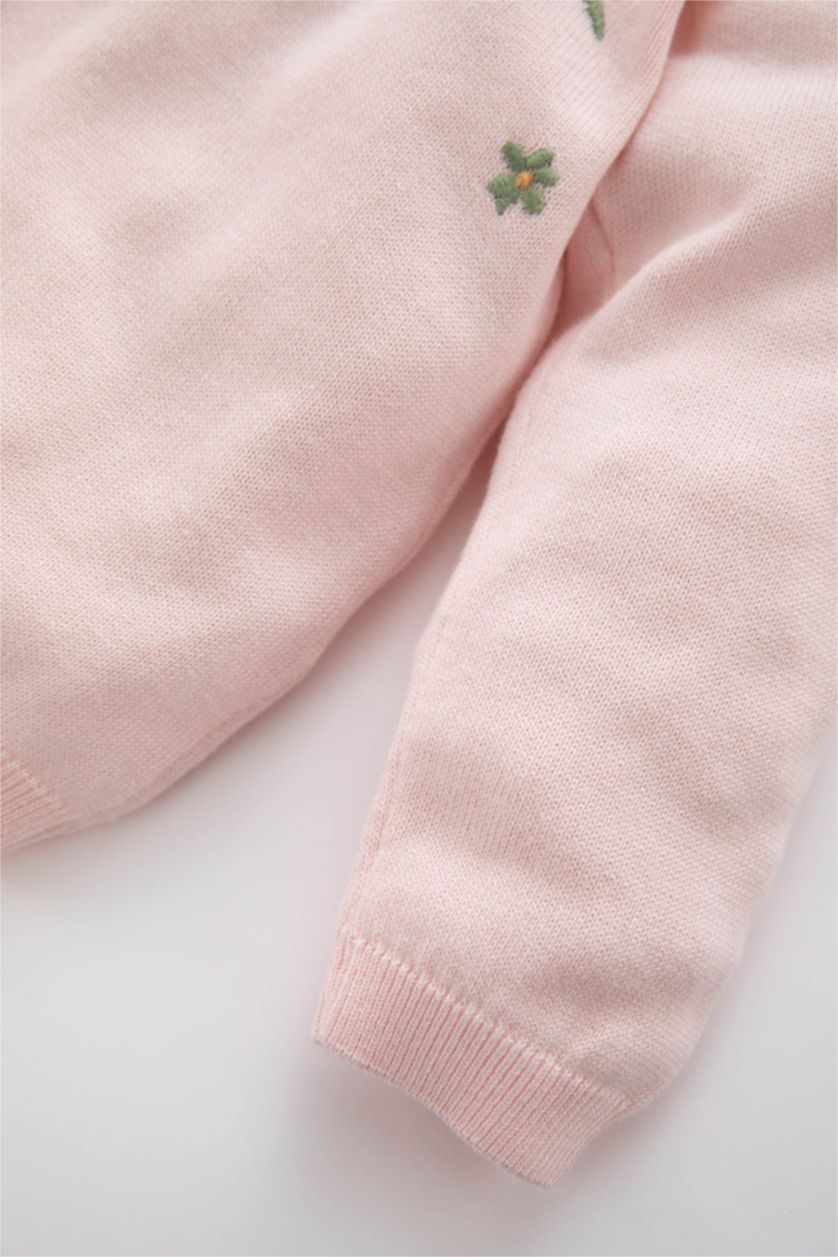 BÉBÉ FILLE Rose Clair Cardigan Fleuri À Col Rond Bébé Fille