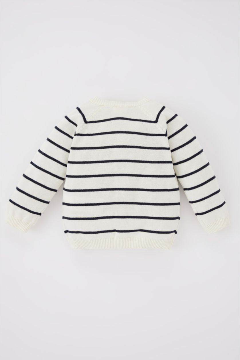 BÉBÉ GARÇON Écru Cardigan En Maille À Col Rond Bébé Garçon