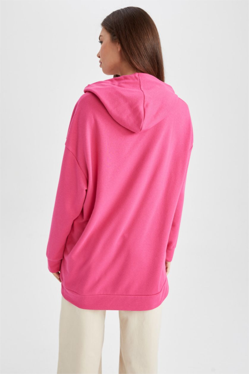 FEMME Rose Sweatshirt tunique Coupe décontractée À capuche
