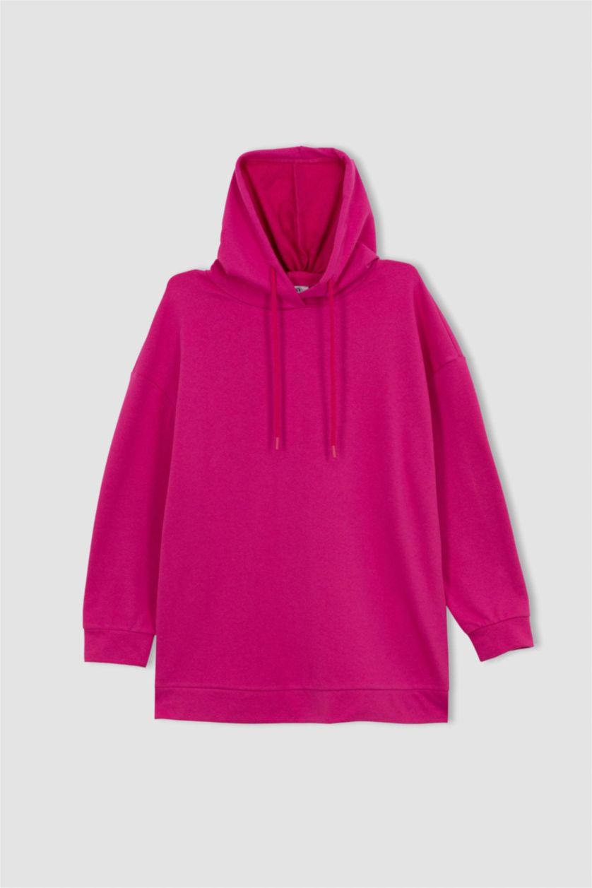 FEMME Rose Sweatshirt tunique Coupe décontractée À capuche
