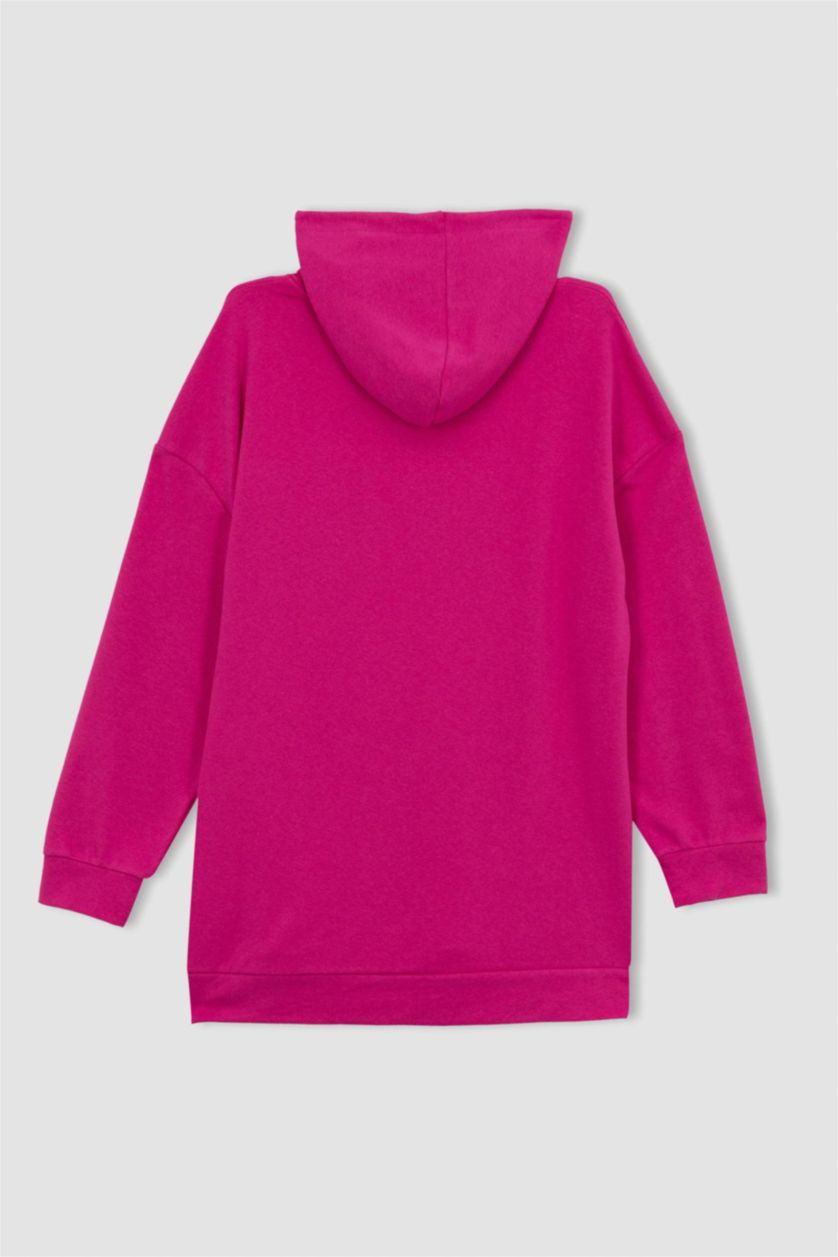 FEMME Rose Sweatshirt tunique Coupe décontractée À capuche