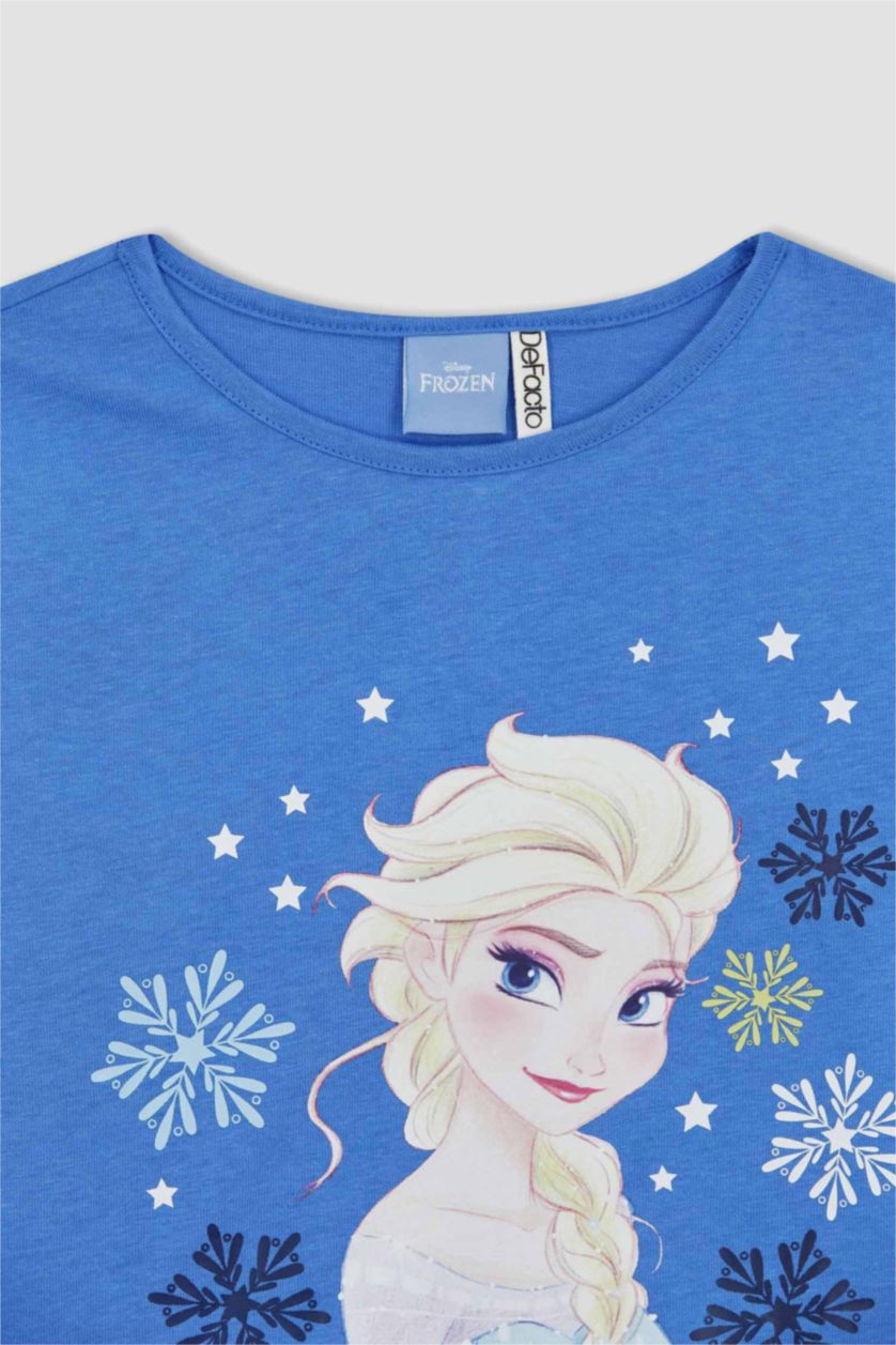 GIRLS & TEENS Blue Girls Child Frozen Long Sleeve Combed Cotton Pajamas Set