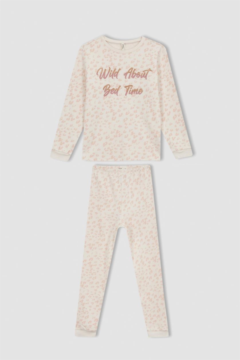 بنات زهري فاتح سيت بيجاما بناتي بقصة عادية - قطعتين