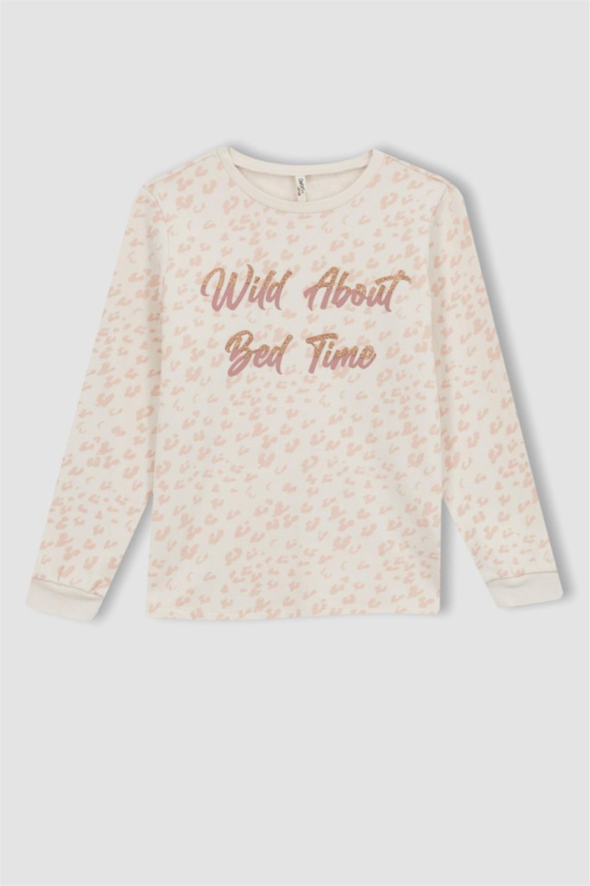 بنات زهري فاتح سيت بيجاما بناتي بقصة عادية - قطعتين