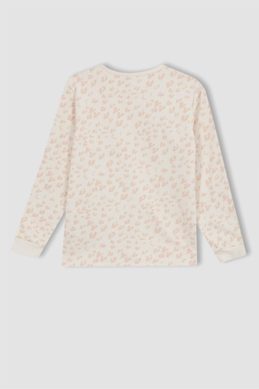 بنات زهري فاتح سيت بيجاما بناتي بقصة عادية - قطعتين