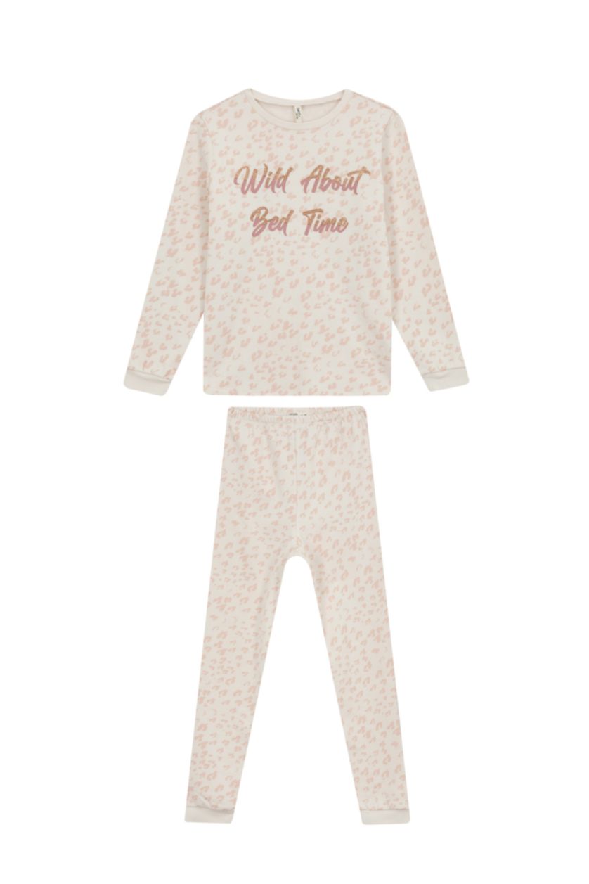 بنات زهري فاتح سيت بيجاما بناتي بقصة عادية - قطعتين