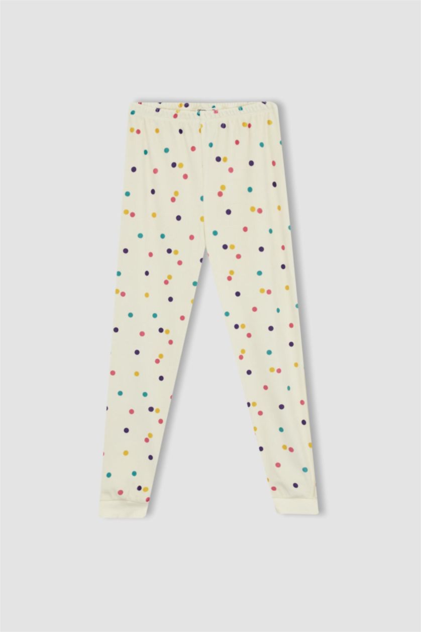 FILLES Beige Pyjama 2 Pièces En Maille Coupe Classique