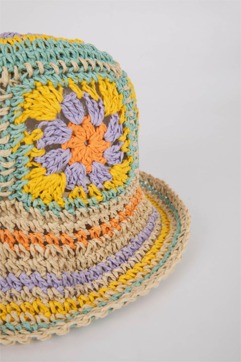 FEMME Orange Chapeau Bob à motif floral pour Femme