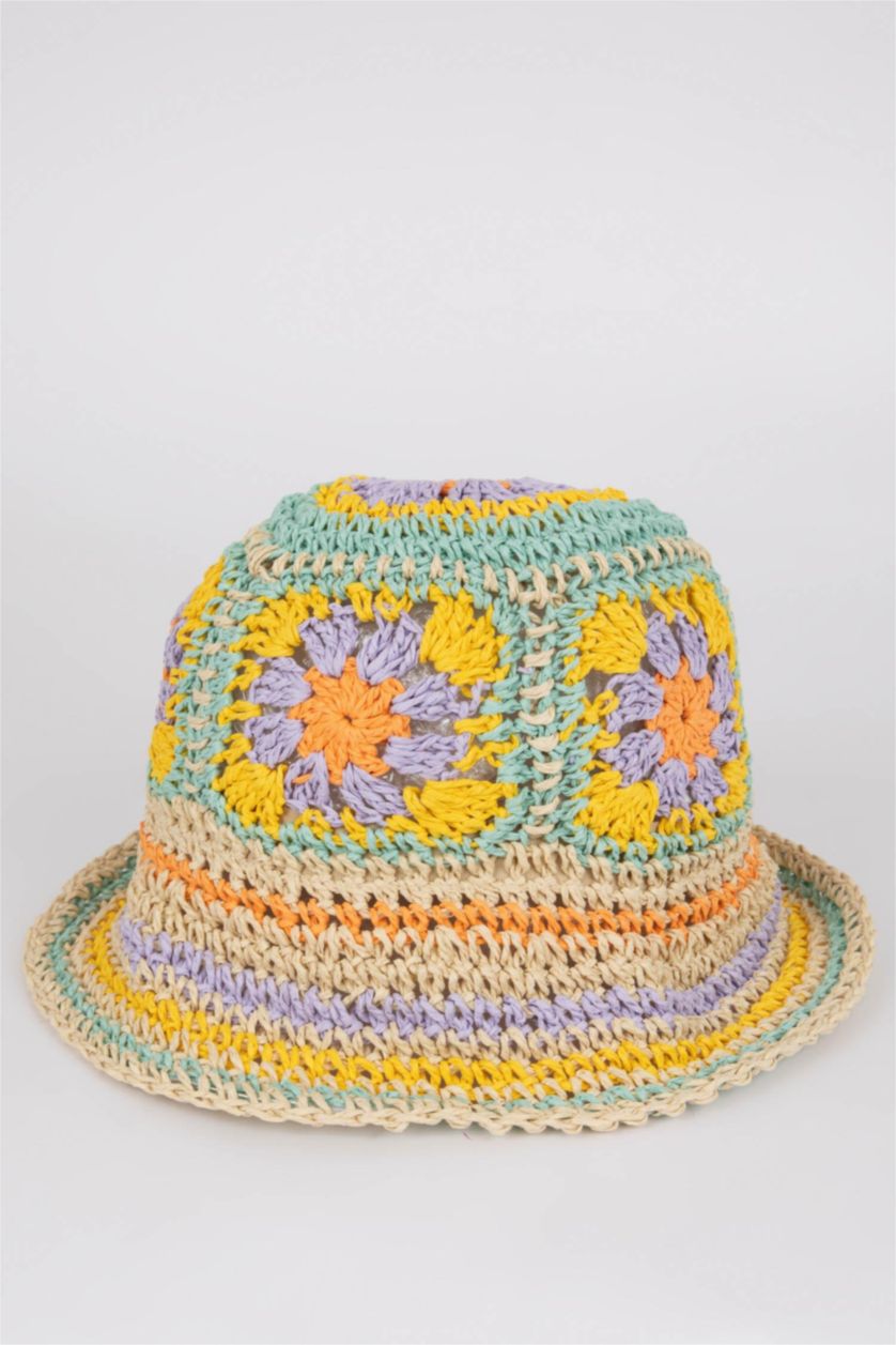 FEMME Orange Chapeau Bob à motif floral pour Femme