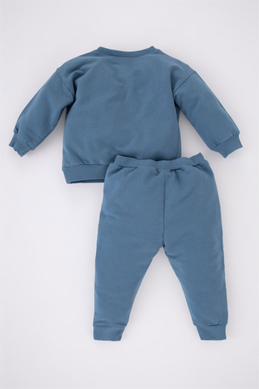 BABY BOY Blue Baby Boy Slogan Printed Sweatshirt Fabric 2-Pack