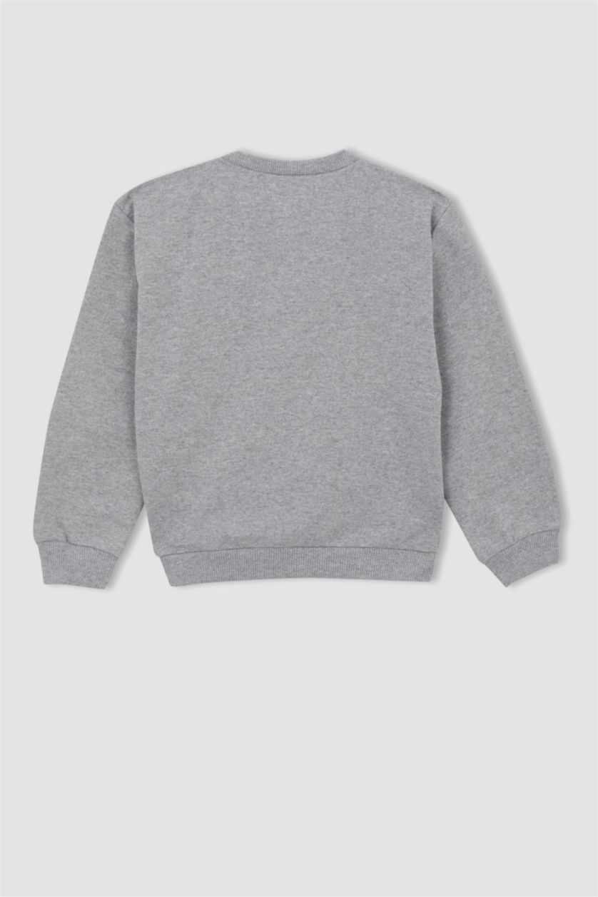 Дівчачий Сірий меланж Світшот стандартного крою з тонкої тканини для дівчаток