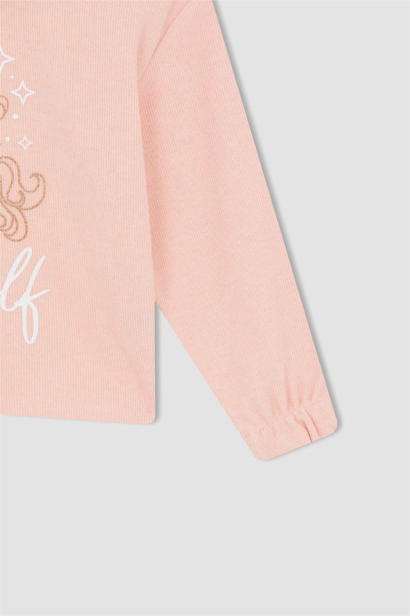 GIRLS & TEENS Pink Crop Crew Neck Sweatshirt