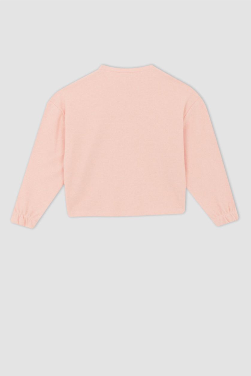 GIRLS & TEENS Pink Crop Crew Neck Sweatshirt